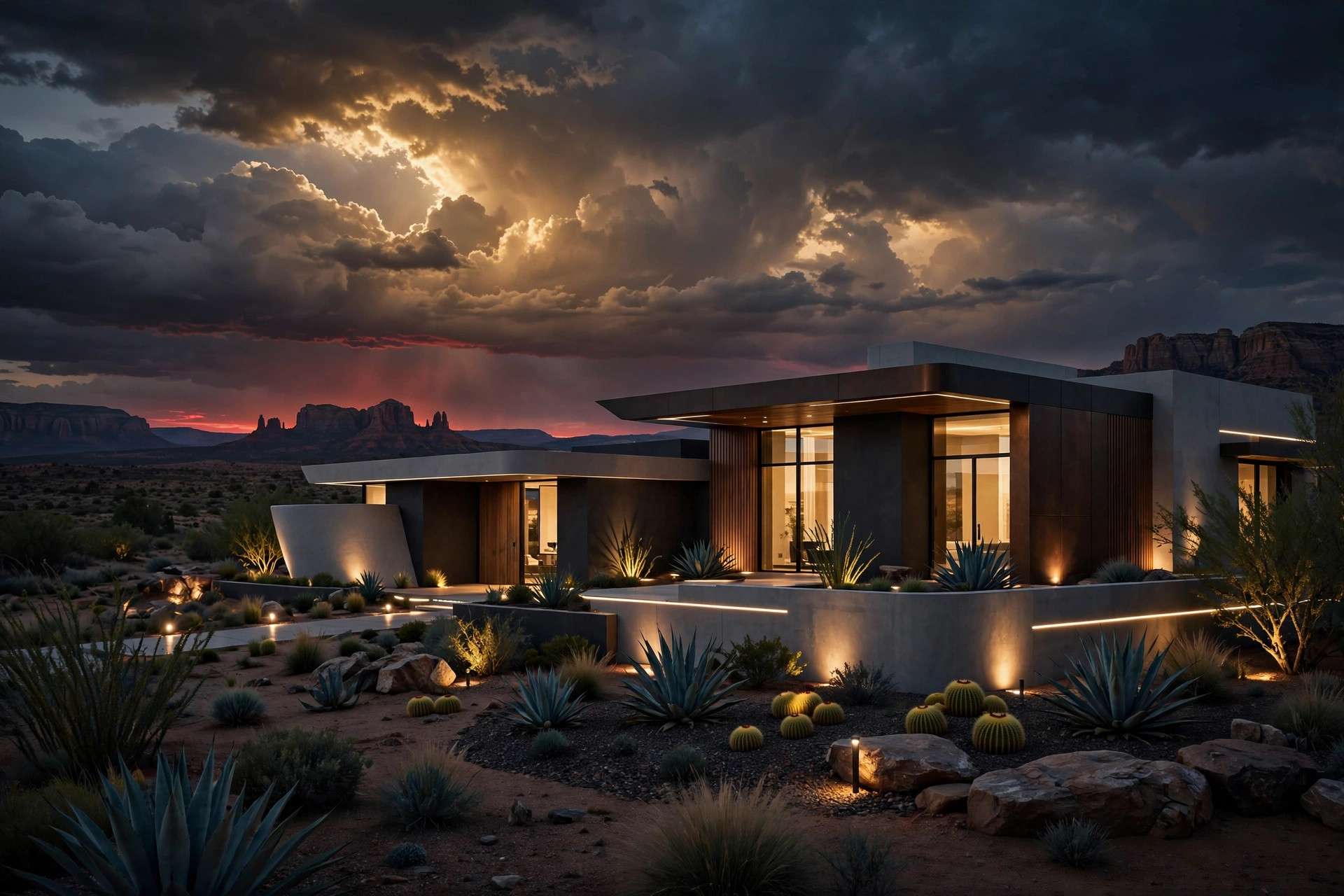 Sell your Yuma home, elegant desert home exterior at dusk